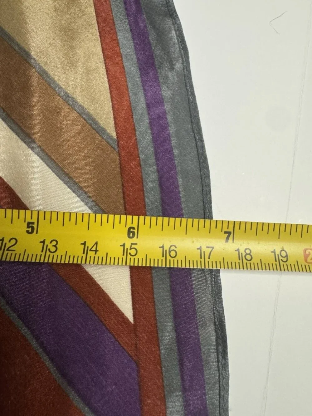 Vintage Liz Claiborne 100% Silk Scarf Long Diagonal Multicolor Stripe Wingtip